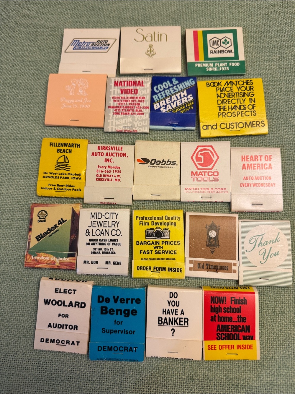 Miscellaneous Vintage Matchbook Lot - Multicolor Collection